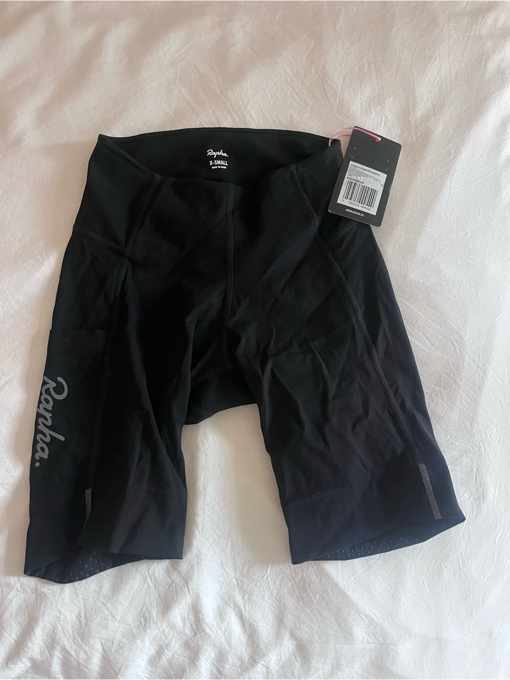 Rapha Black Cycling Bib Shorts with White Logo